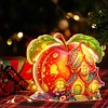 (US Local)Double Sided Special Shape Apple House Diamond Painting LED Light Ornaments