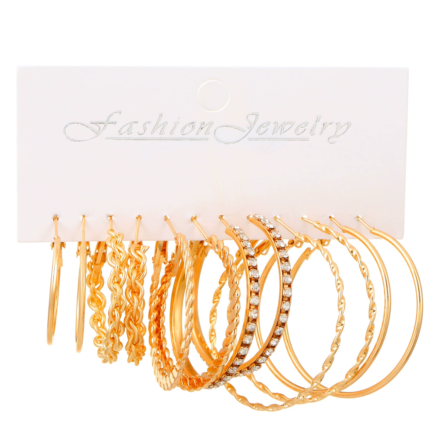Zirconia Gold-Plated Earrings Set