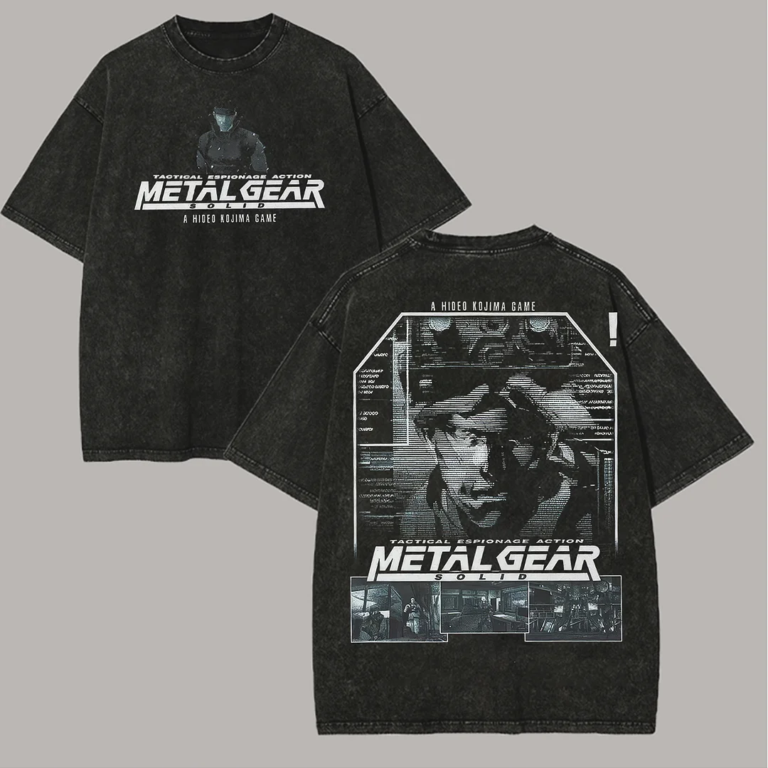 Metal Gear Solid Printed Unisex Washed T-Shirt