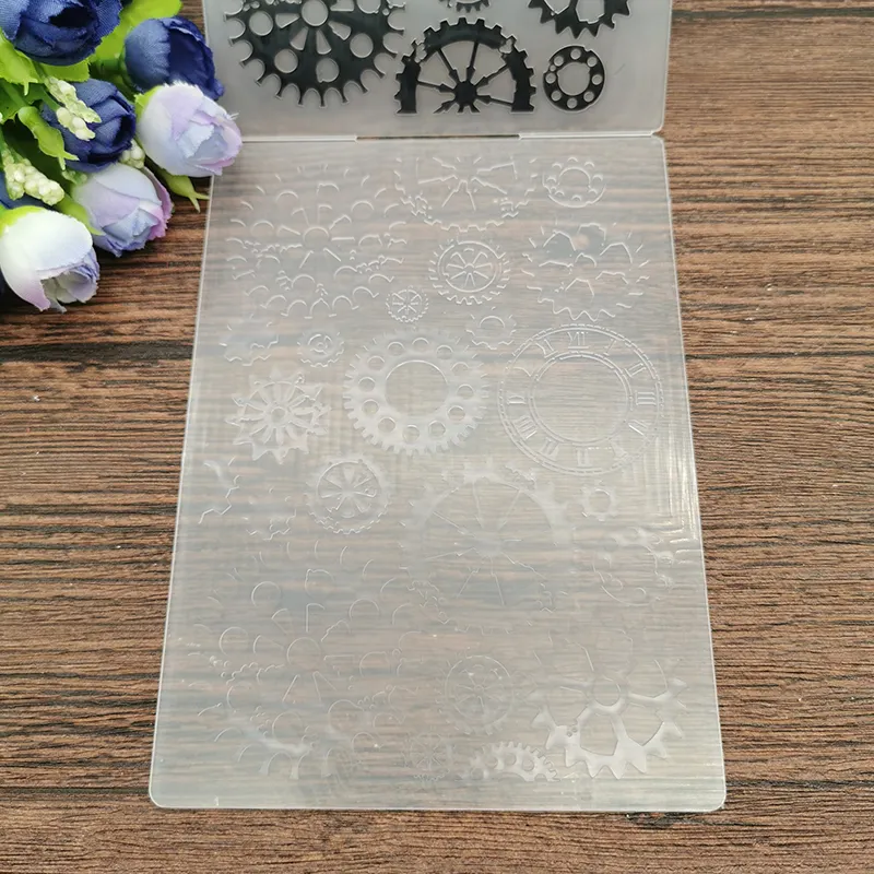 Nigikala Gear print DIY Plastic Embossing Folders for DIY Scrapbooking ...