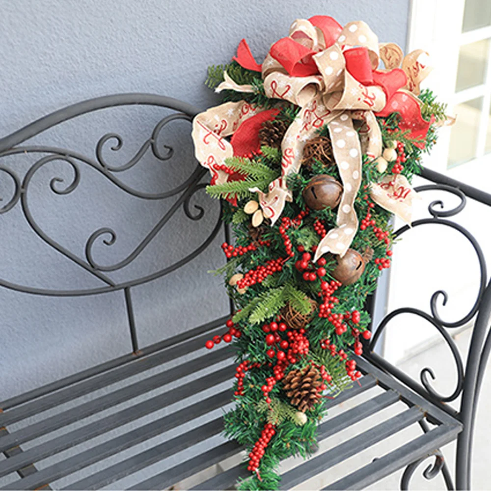 Christmas decorative simulation Red fruit grape bells Upside down tree garland