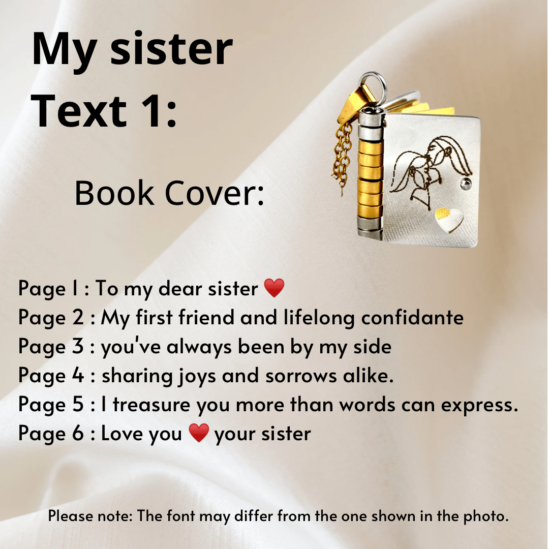 My Sister Book Necklace