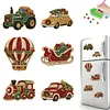 Diamond Painting Fridge Magnets Kit Christmas 6Pcs Pearl Resin DIY Craft