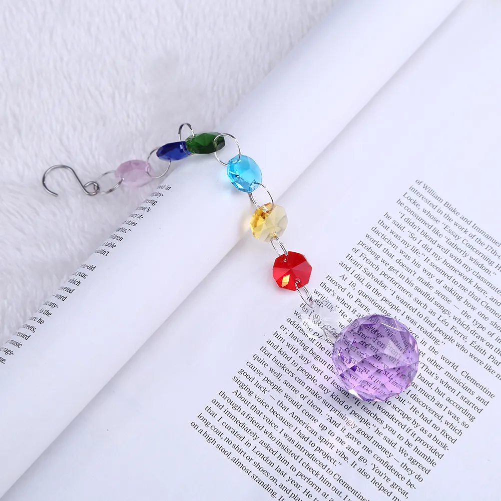Hanging Crystal Ball Rainbow Prism Light Catcher Wind Chimes Decor (Yellow)