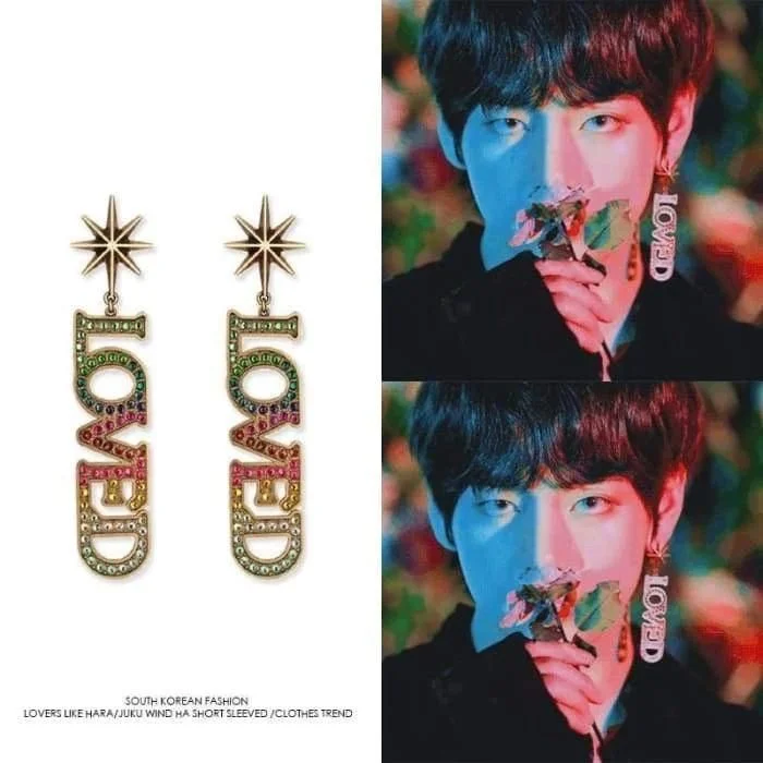 방탄소년단 Taehyung Singularity Fashion LOVED Earring