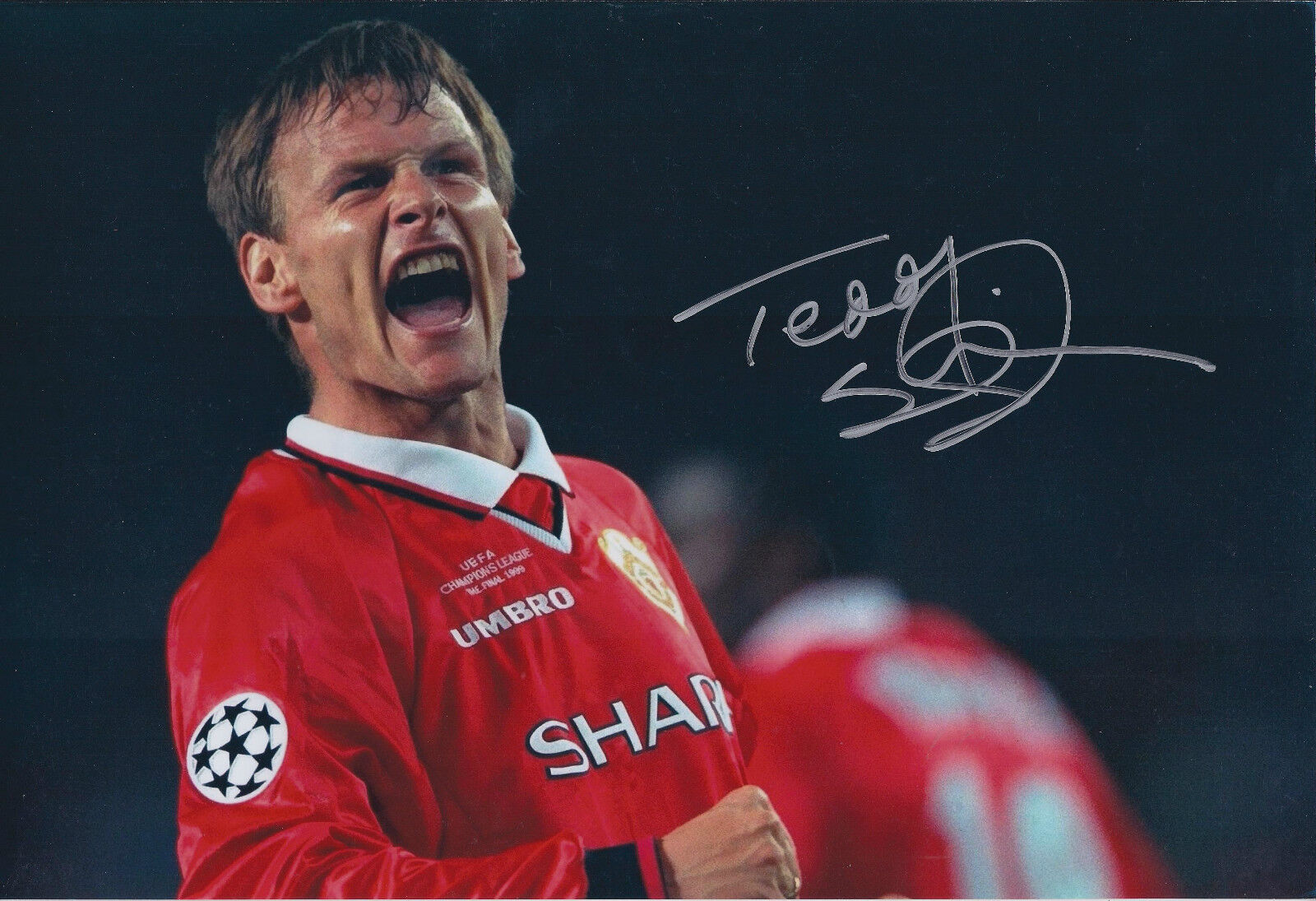 Teddy SHERINGHAM Signed Autograph 12x8 Photo Poster painting AFTAL COA Manchester United