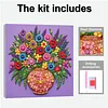 Framed Purple Vase -  DIY Button Art Painting Kit for Creativity DIY Pearl Dot Crafts for Gift Home Wall Decor 30*30CM