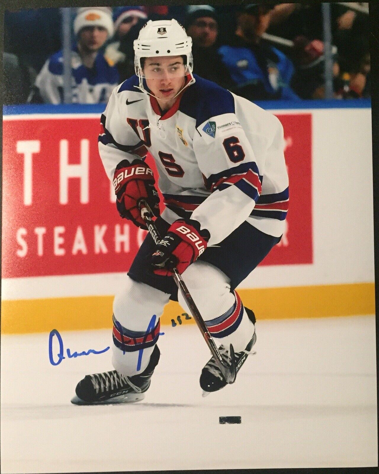 Quinn Hughes Signed Team USA 8x10 Photo Poster painting Vancouver Canucks Proof