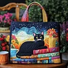 Cat and Book Quilted Tote Bag GFTONT1123🔥All items are shipped in a default size of 15x14 inches.
