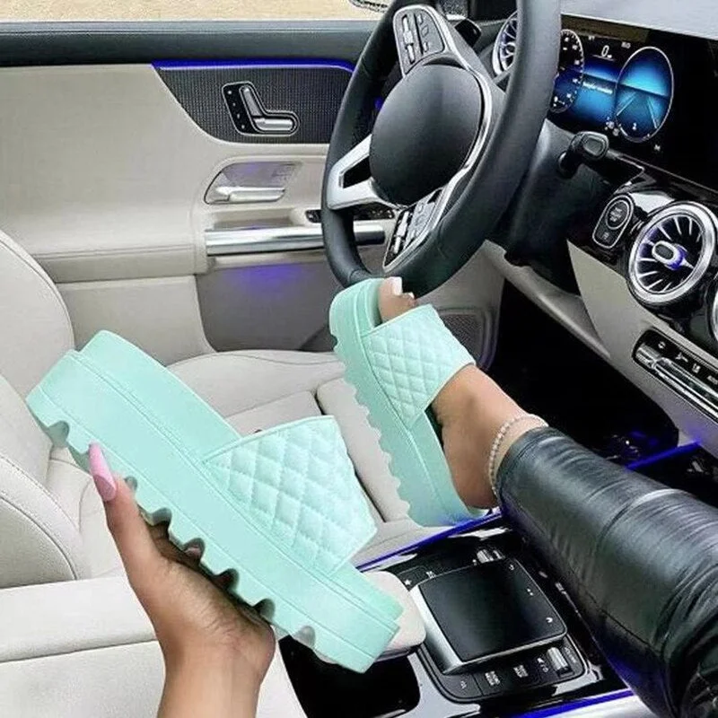 2021 Women Casual Flat Platform Female Non-Slip Slippers Ladies Summer Beach Slides Women's Solid Comfortable Shoes Plus Size