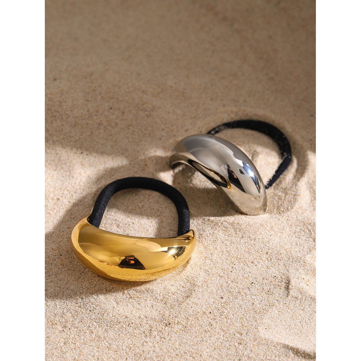 IG Style Ellipse Stainless Steel Electroplating Hair Ties