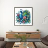 Paon et fleurs-partiel spécial diamant peinture-30 * 30cm