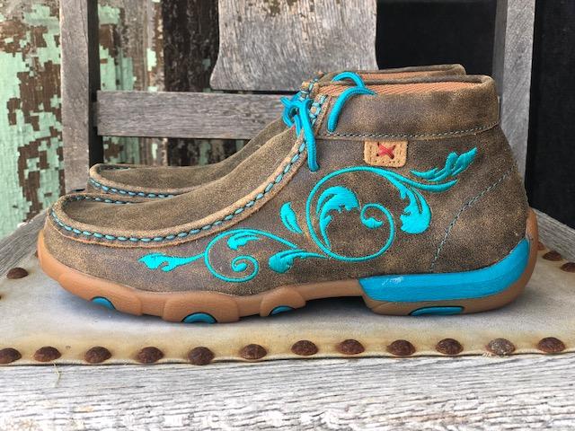 twisted x women's tooled chukka driving mocs