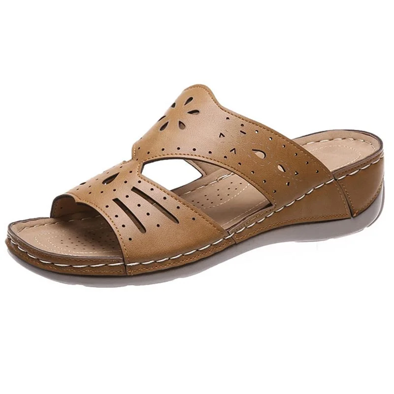 Women'S Sandals Summer Shoes Flats Sandals For Women Wedge Shoes Open Toe Comfy Soft Platform Sandals Wear-Resistant Carved Shoe