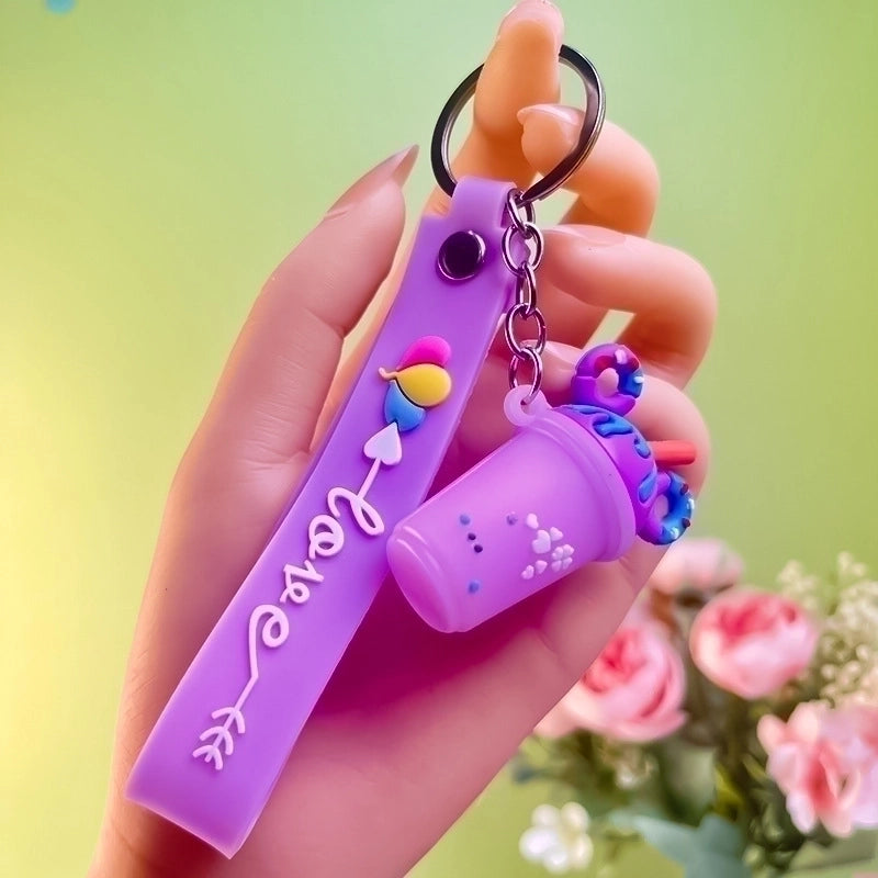 Cute Ice Cream Letter Silica Gel Women’s Bag Pendant Keychain
