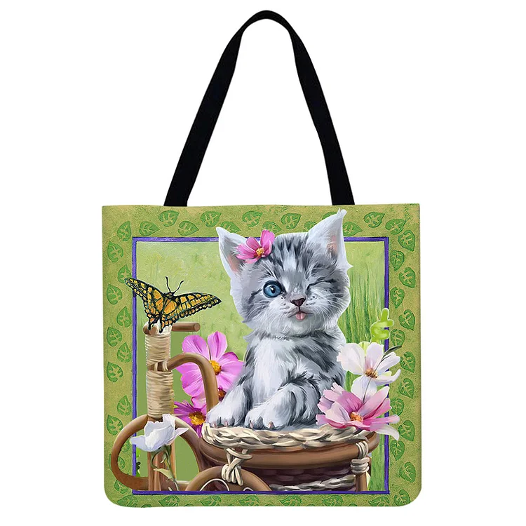 Cat - Linen Tote Bag