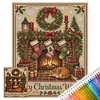 Holiday DIY 11CT 3 Strand Stamped Cross Stitch Kit for Adults 40x50cm