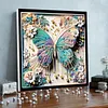 Framed Diamond Painting - Special Shaped - Butterfly Flower (25x25cm)