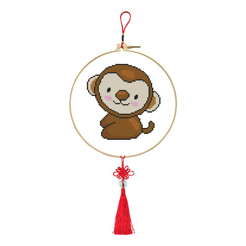 

Monkey - 11CT Stamped Cross Stitch - 25*25CM, 501 Original