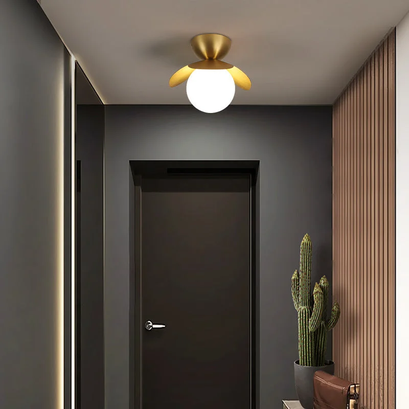 Nordic Flower Corridor Aisle Lamp All Copper Cloakroom Ceiling Lamp