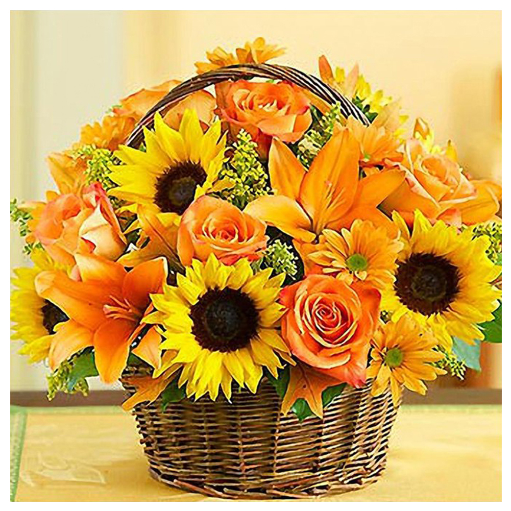 

Sunflower Basket - Round Drill Diamond Painting - 40*40CM, 501 Original