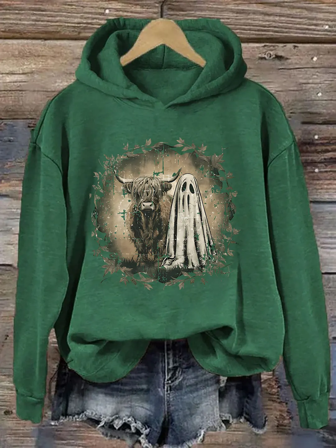 Highland Cow Ghost Hoodie