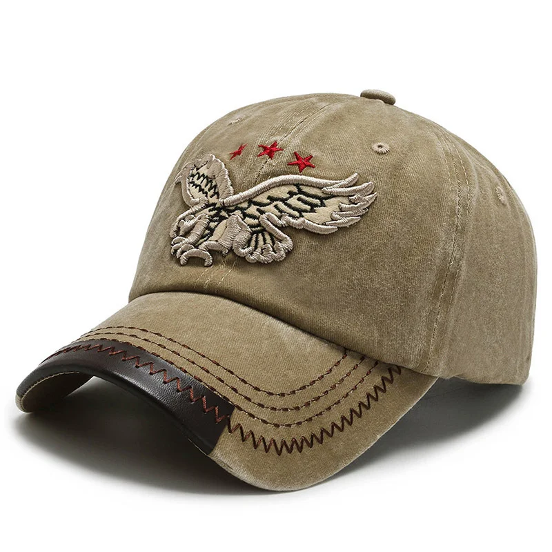 Freedom Eagle Retro Washed Embroidered Sun Hat、、URBENIE