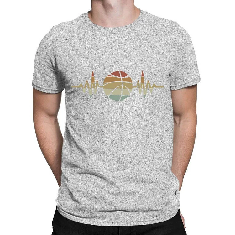 Vintage Basketball Heartbeat Men's T-shirt-Annaletters