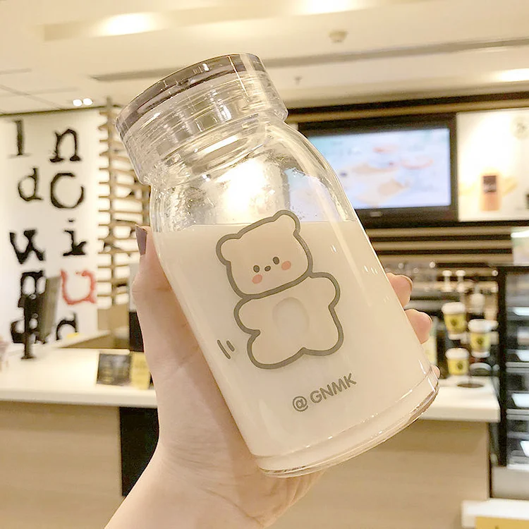Kawaii Bear Glass Bottle - Gotamochi Kawaii Shop, Kawaii Clothes