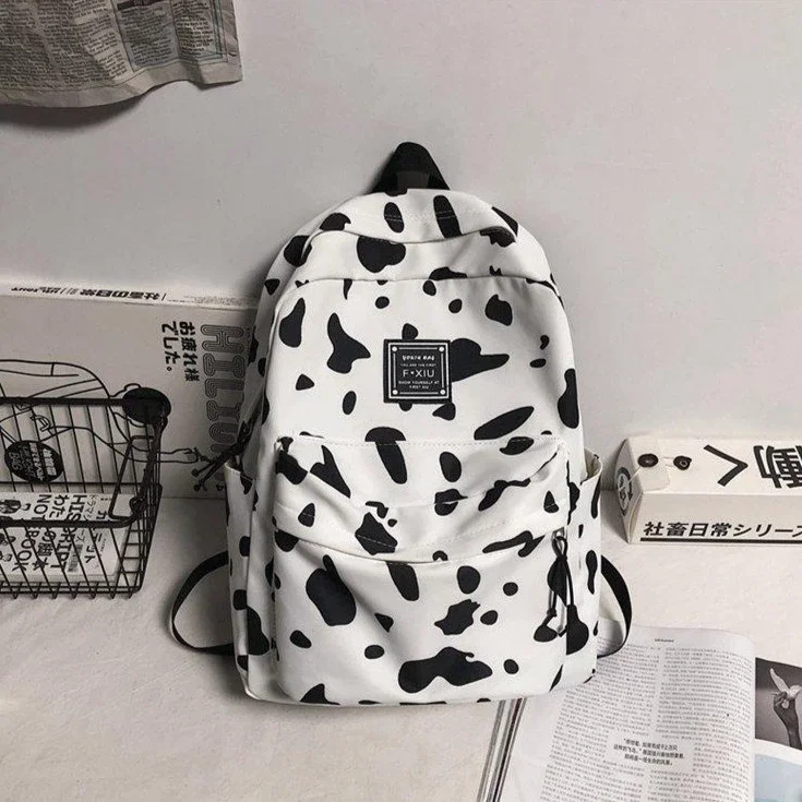 Personalized Cow Pattern Backpack