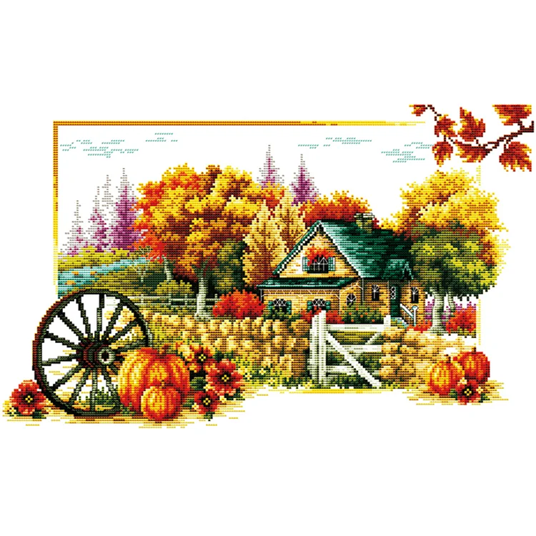 Joy Sunday Autumn 14Ct Stamped Cross Stitch 50*33Cm
