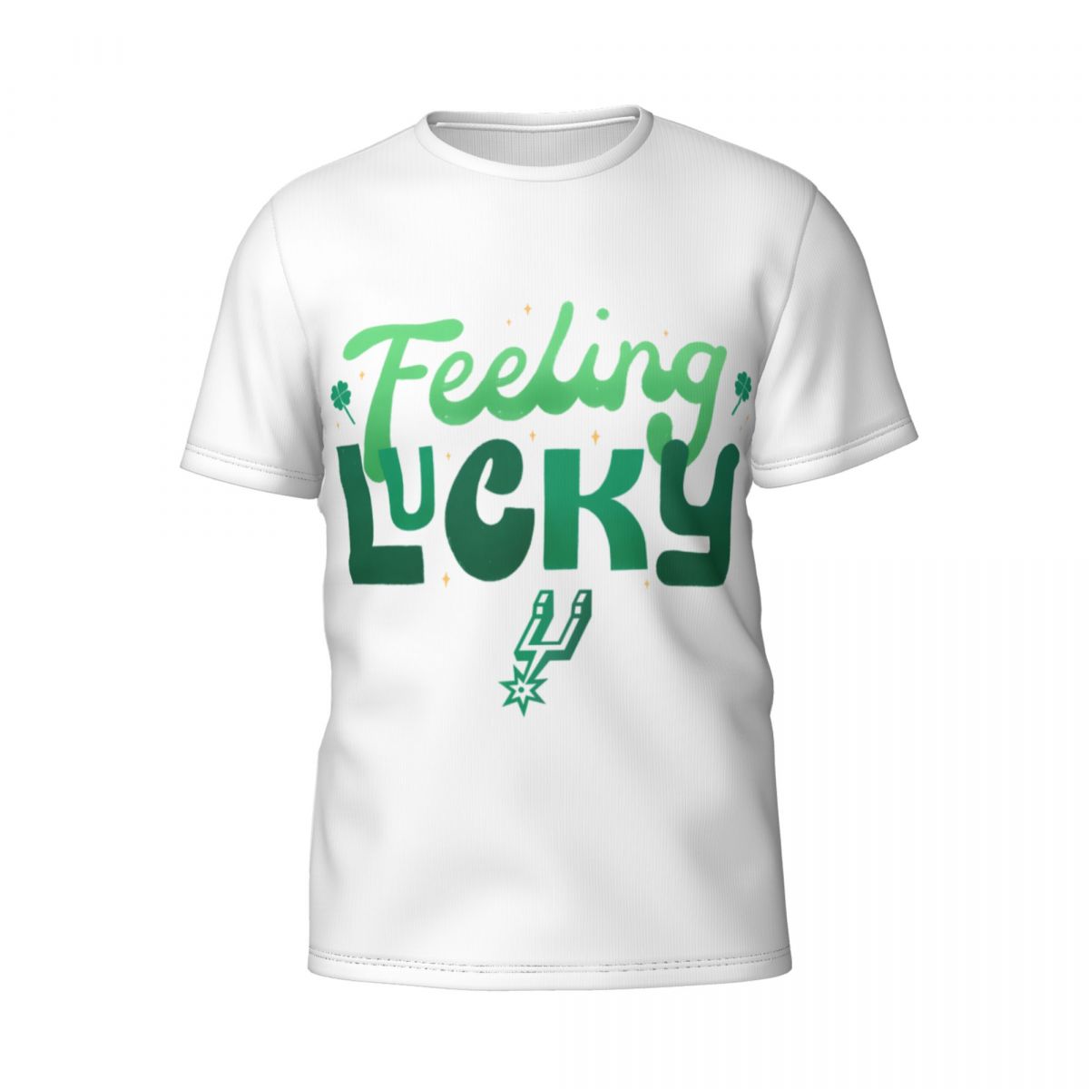 San Antonio Spurs Feeling Lucky St. Patrick's Day White Short-Sleeve Men's T-Shirt
