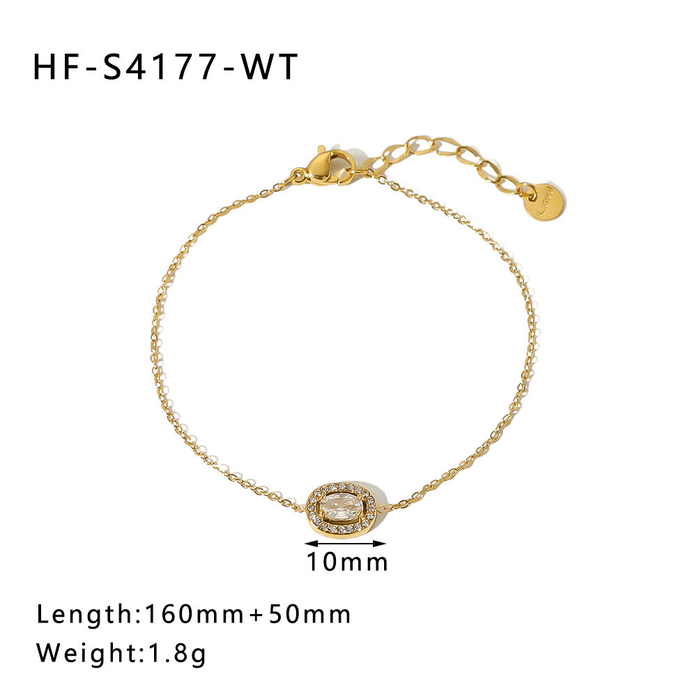 Women IG Style Circle Heart Six-Pointed Star Heart Geometric Stainless Steel Electroplating Bracelets