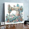 Framed Diamond Painting - Special Shaped - Sewing Machine (25x25cm)