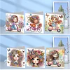 6PCS Diamond Painting Girl Greeting Cards Postcards with Envelopes