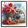 Cartwheel Poppy-18CT Stamped Cross Stitch 25*25cm/9.84*9.84in