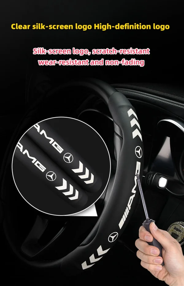 Luminous Nappa Leather Car Steering Wheel Cover
