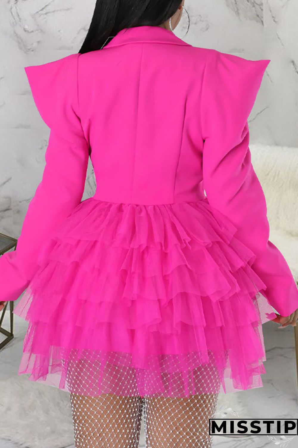 Tangerine Red Casual Street Solid Patchwork Turn-back Collar A Line Dresses