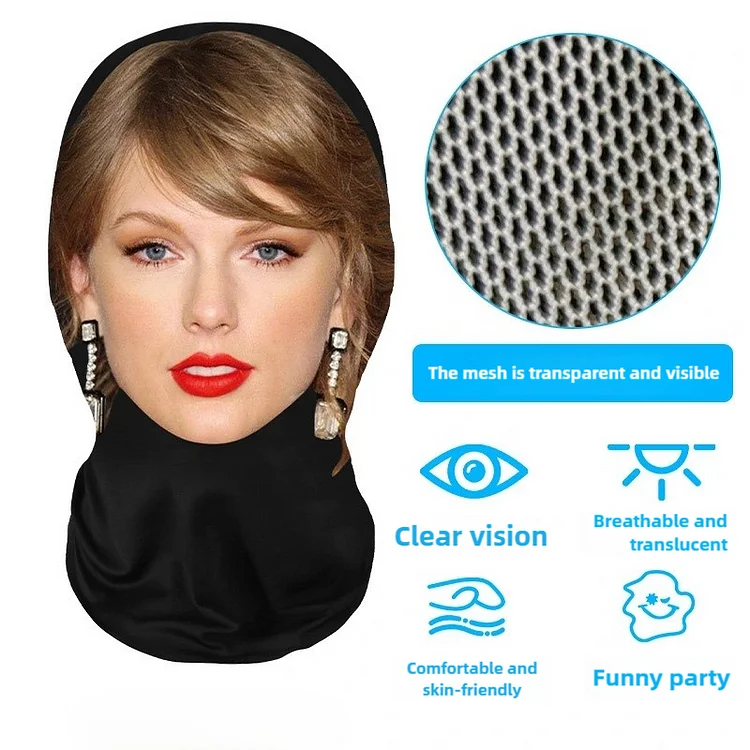 3D Spoof Face Simulation Headgear-Taylor Swift