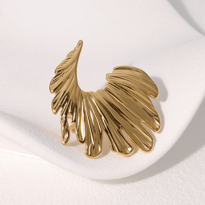 Exaggerated Irregular Index Finger Ring Simple Cold Style Open Stainless Steel Ring For Women