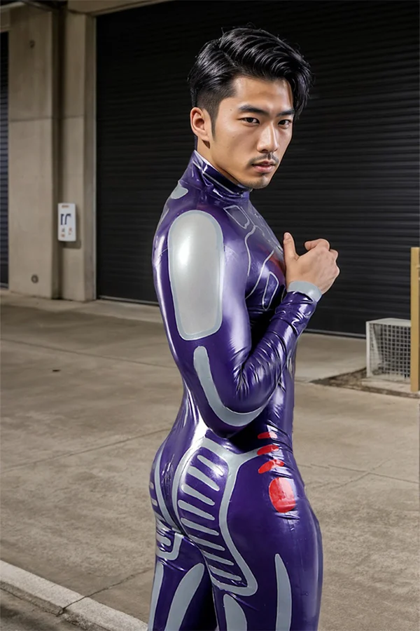 Men Latex Catsuits Eridanus Neck Entry Feet