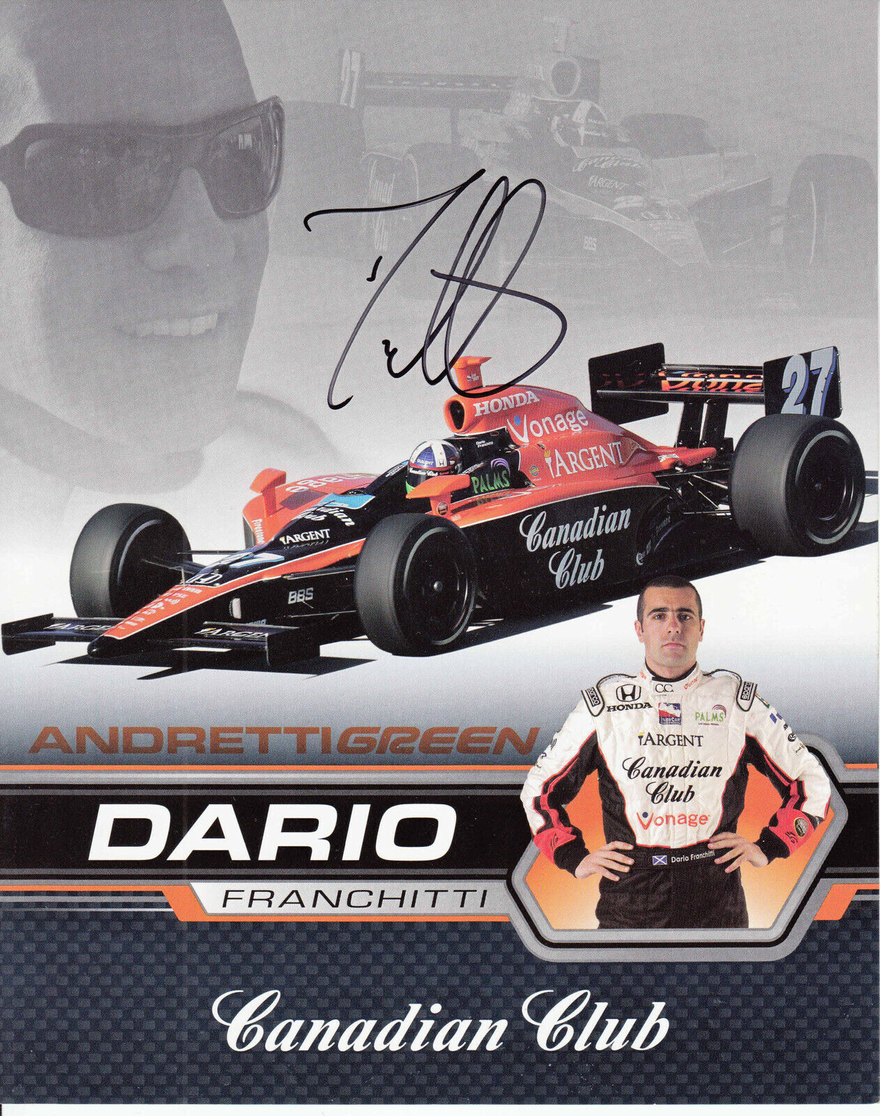 Dario Franchitti #1 8x10 Signed w/ COA Auto Racing 032419