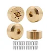 AMK 4pcs RC Brass Wheel Weights, Brass Wheel Hex Hub Adapter for 1.9in / 2.2in Beadlock Wheel Rim 1/10 RC Crawler Car Axial SCX10 Capra TRX4 TRX6 (4pcs 15mm Brass Weights)