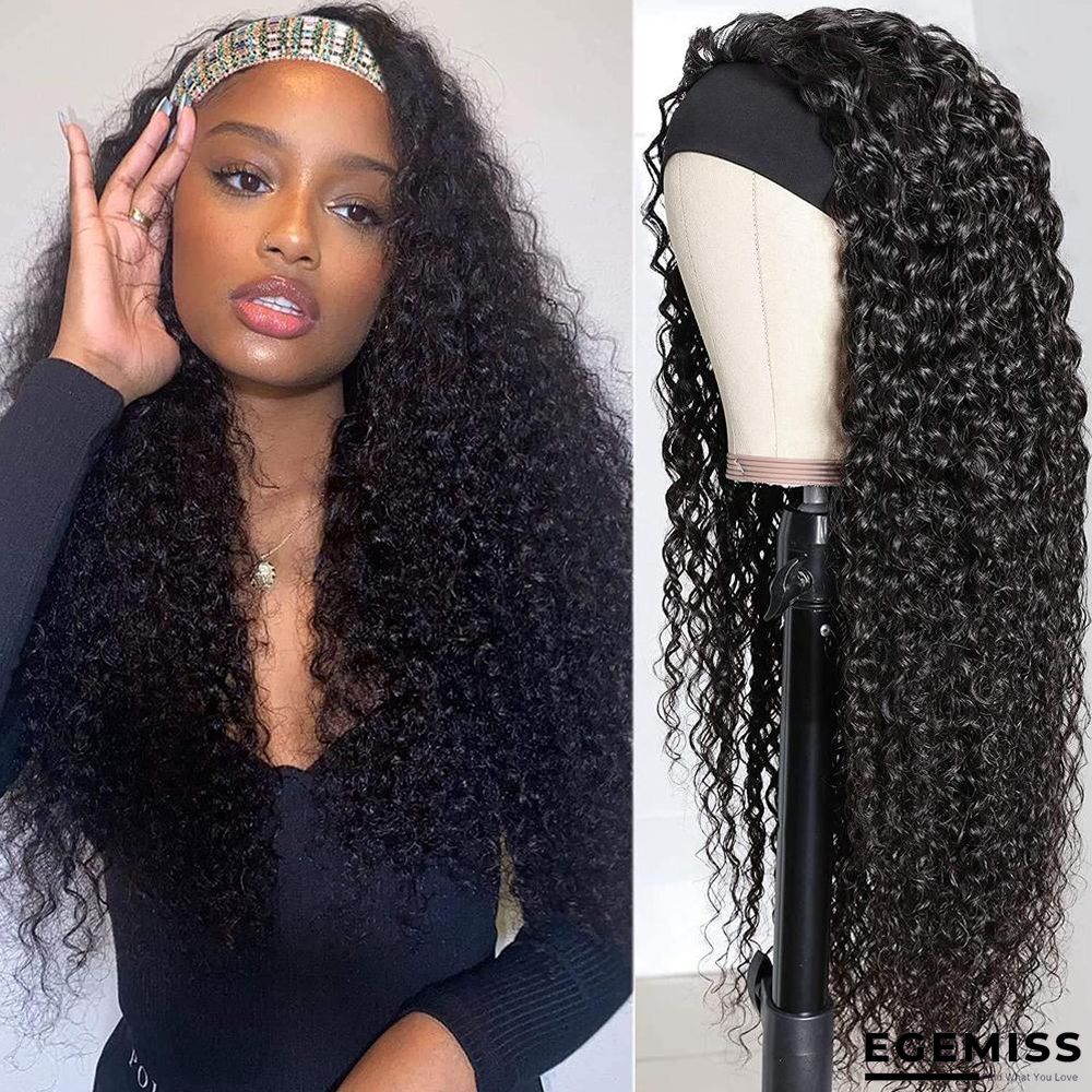 Turban Wig Ice Silk Hair Band Long Curly Hair Set | EGEMISS