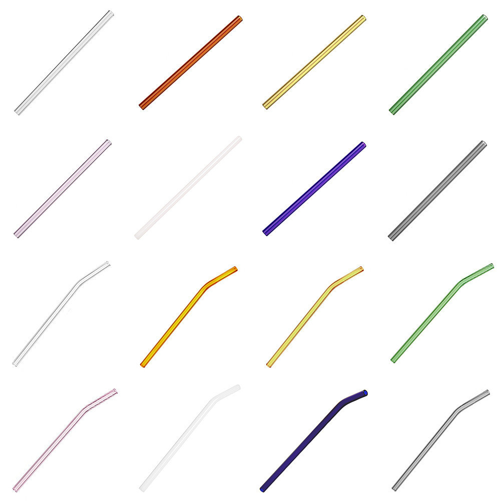 

Reusable Glass Straw Cleaning Brush Wedding Birthday Party Drink Straws Set, Transparent bent, 501 Original