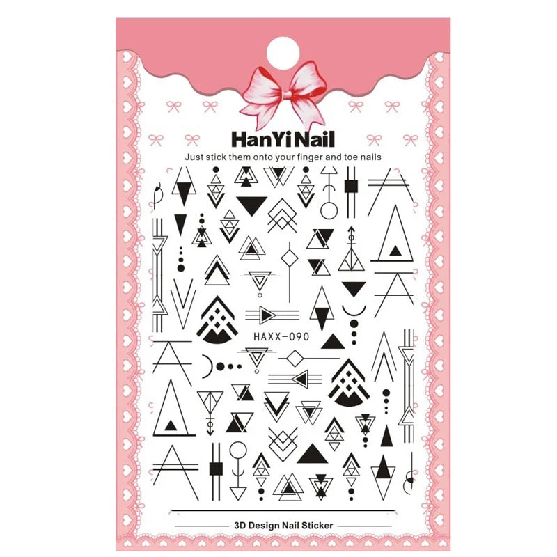 3D Nail Stickers Mixed Floral Geometric Nail Art Adhensive Transfer Decals Flowers Tattoos Sliders Manicuring Decor Foil Tools