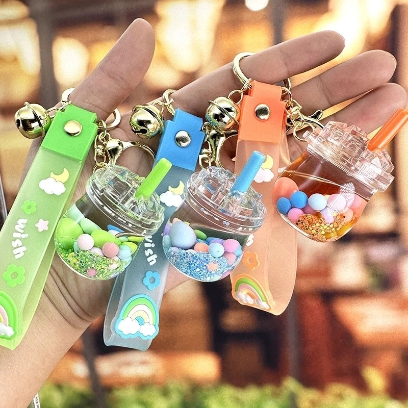 Cartoon Style Cute Cup Arylic Women’s Bag Pendant Keychain