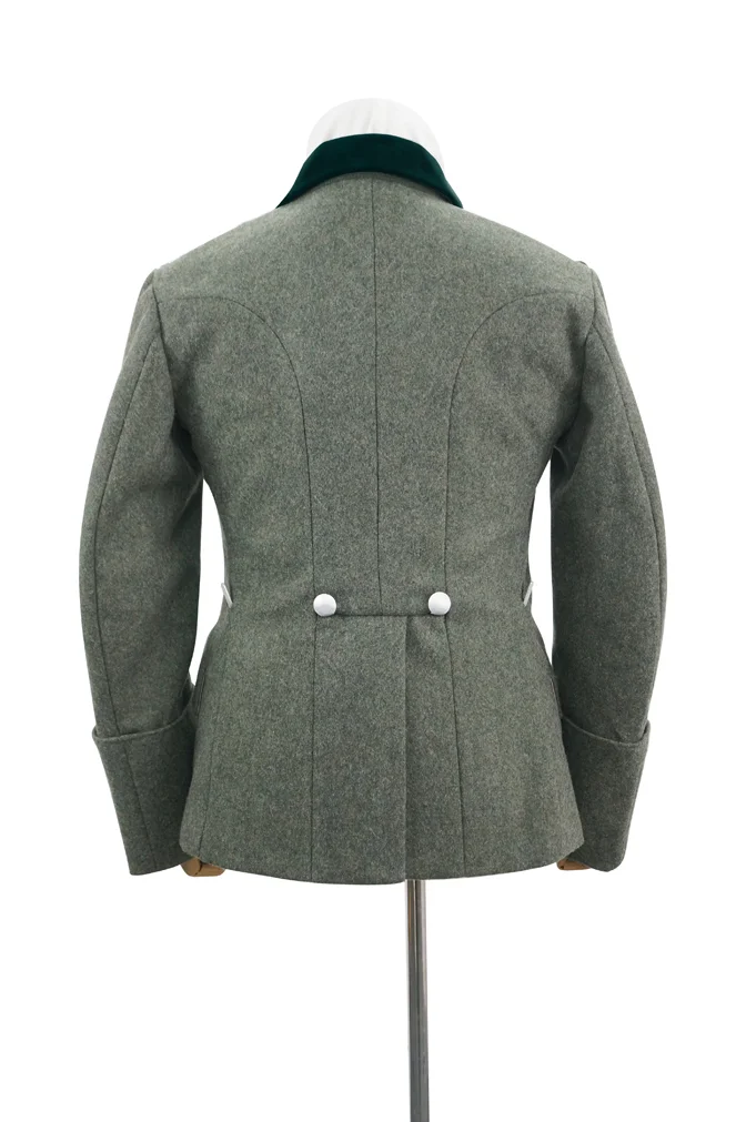   Elite German M1935 LAH FieldGrey Wool Tunic Feldbluse 5 Buttons With Deep Green Collar German-Uniform