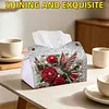 Diamond Painting Red Rose Hummingbird PU Leather Tissue Box for Napkin Holder
