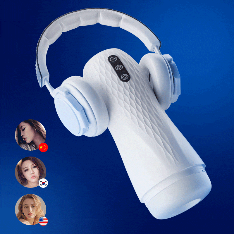 5 Suction 10 Vibration Modes Phantom Pleasure Masturbator with 3 Language Voice